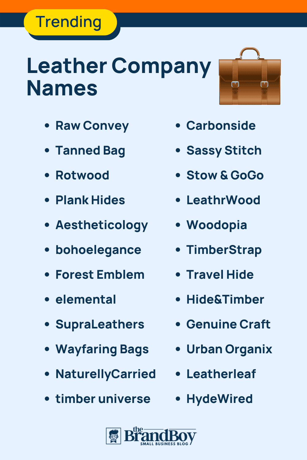 597 Incredibly Catchy Leather Company Names BrandBoy